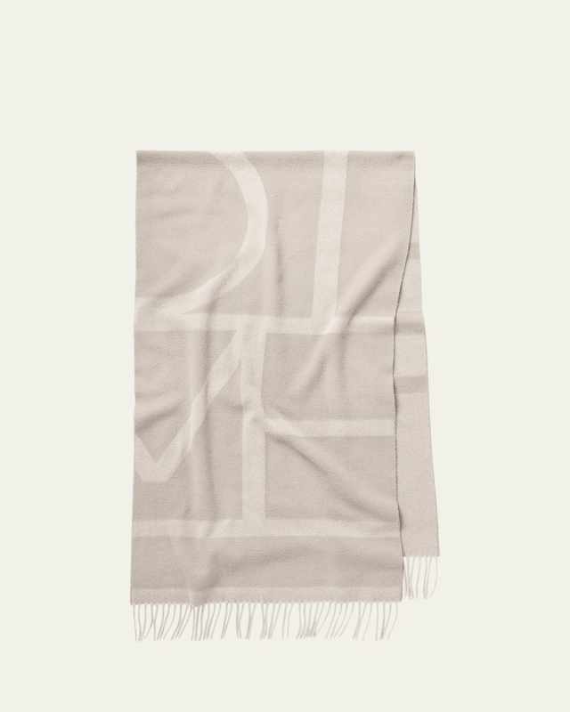 Jacquard Monogram Wool Scarf